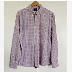 UNTUCKit Mens Shirt XL Pink Grey Plaid Long Sleeve Martolla